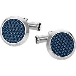 Montblanc Cufflinks Meisterstuck Blue Hexagon Inlay 112904