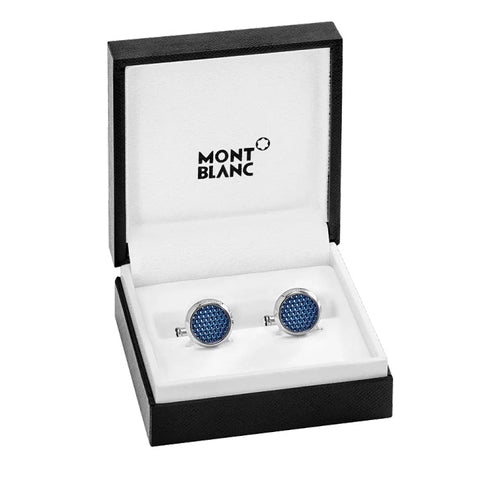 Montblanc Cufflinks Meisterstuck Blue Hexagon Inlay