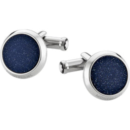 Montblanc Cufflinks Meisterstuck Blue Goldstone Inlay 112906