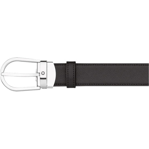 Montblanc Belt Horseshoe Shiny Stainless Steel Pin Buckles Black Brown 113834