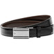 Montblanc Belt Rectangular Mat Stainless Steel And PVD Black Coated Roll Plate Buckle Black Brown 115478