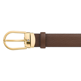 Montblanc Gold PVD Horseshoe Buckle Brown Leather 30mm Belt D