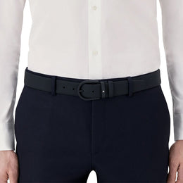 Montblanc Horseshoe Buckle 35mm Leather Belt Black