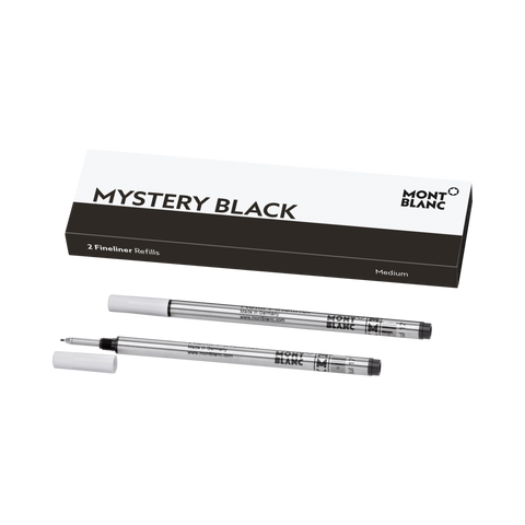 Montblanc Writing Accessories 2 Fineliner Refills Medium Mystery Black 128246.