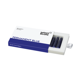 Montblanc Writing Accessories 8 Ink Cartridges Fountain Pen Refills Permanent Blue 128208.
