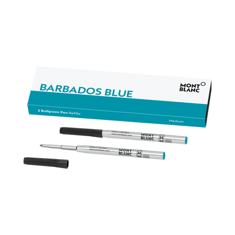 Montblanc Writing Accessories 2 Ballpoint Pen Refills Medium Barbados Blue 128219.