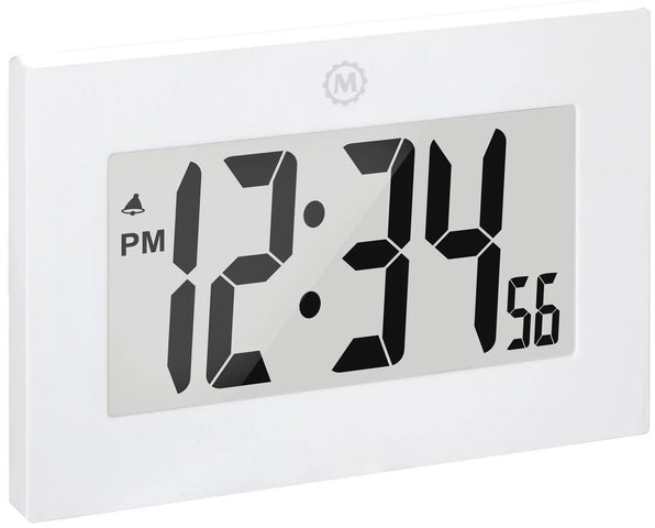 Marathon Clock Digital Wall Desk White Large CL030064-WH-00-NA