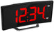 Marathon Clock USB Alarm Charger Dimmable Curved Screen Black CL030070-BK-RD-EU1