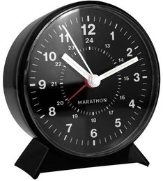 Marathon Clock Mechanical WindUp Alarm Black CL034001-BK-BK-NA