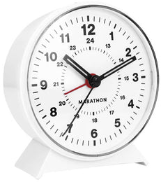 Marathon Clock Mechanical WindUp Alarm White CL034001-WH-WH-NA