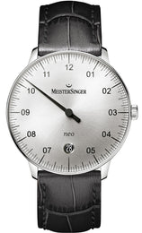 MeisterSinger Watch Neo NE901N Black Croc Leather