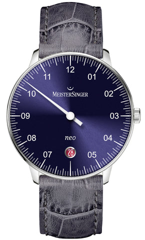 MeisterSinger Watch Neo NE908N Grey Croc Leather