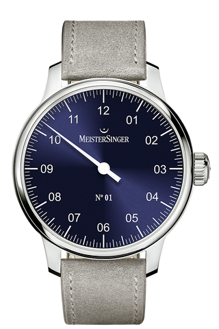 MeisterSinger Watch N. 01 Mens Suede Grey AM3308