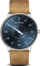 MeisterSinger Watch Neo Plus Pointer Date NED417 Suede Leather Cognac