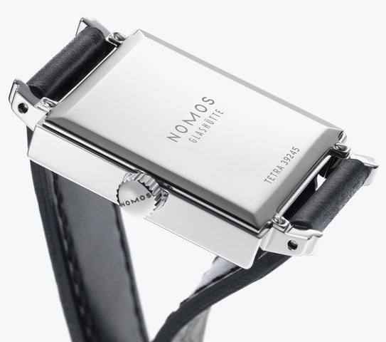 Nomos Glashutte Tetra White Steel Back Watch