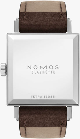 Nomos Glashutte Tetra 27 Karat Steel Back Watch