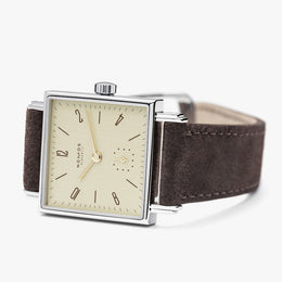 Nomos Glashutte Tetra 27 Karat Steel Back Watch