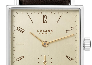 Nomos Glashutte Tetra 27 Karat Steel Back Watch