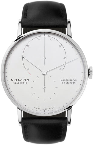 Nomos Glashutte Watch Lambda White Gold Sapphire Crystal 931