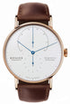 Nomos Glashutte Watch Lambda Rose Gold Zeiger Geblaut Sapphire Crystal 932