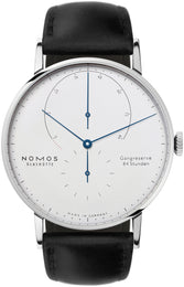 Nomos Glashutte Watch Lambda White Gold Zeiger Geblaut Sapphire Crystal 933