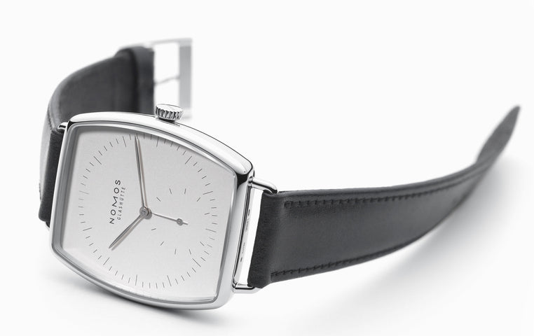 Nomos Glashutte Lux Hell White Gold Sapphire Crystal Watch