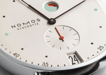 Nomos Glashutte Metro Datum Gangreserve Sapphire Crystal Watch