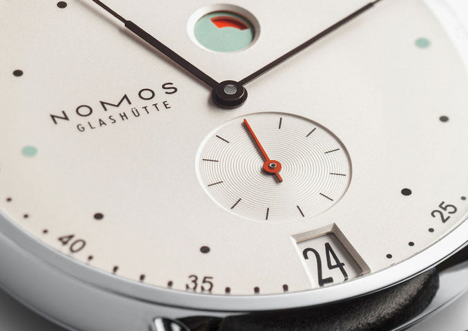 Nomos Glashutte Metro Datum Gangreserve Sapphire Crystal Watch
