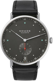 Nomos Glashutte Watch Metro 38 Datum Urban Black Sapphire Crystal 1103
