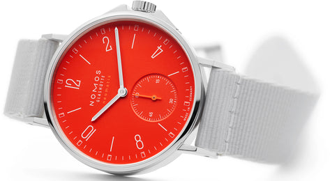 Nomos Glashutte Ahoi Neomatik Signalrot Sapphire Crystal Watch