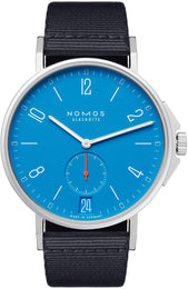 Nomos Glashutte Watch Ahoi Datum Signalblau Sapphire Crystal 554
