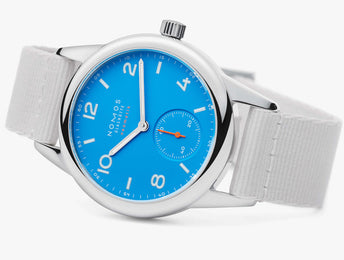 Nomos Glashutte Watch Club Neomatik Signalblau Sapphire Crystal