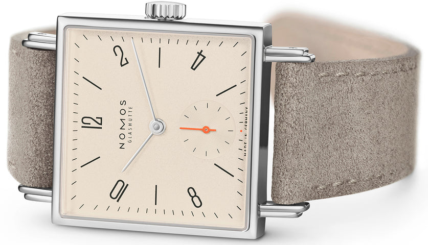 Nomos Glashutte Tetra 27 Champagne Steel Back Watch