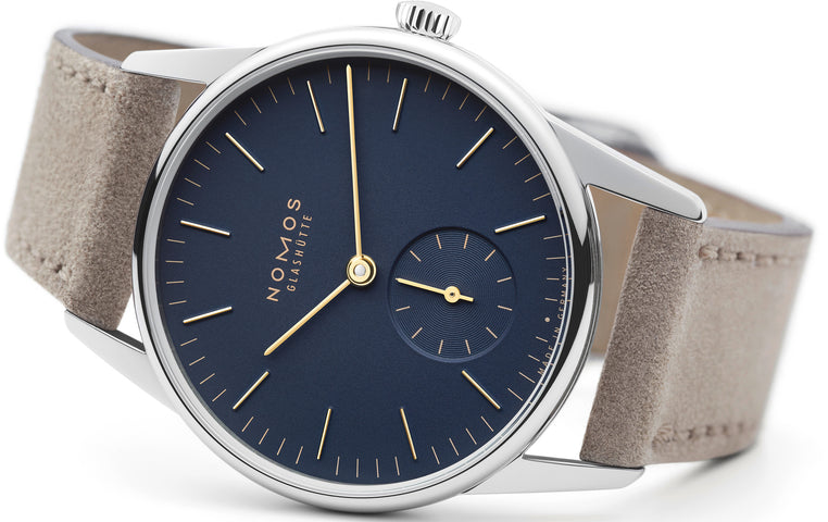 Nomos Glashutte Orion 33 Midnight Blue Sapphire Crystal Watch