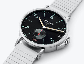 Nomos Glashutte Tangente Sport Neomatik 42 Date Marine Black Sapphire Crystal Watch