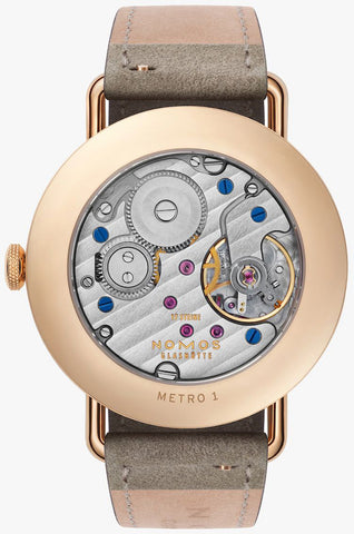 Nomos Glashutte Metro Rose Gold 33 Sapphire Crystal Watch