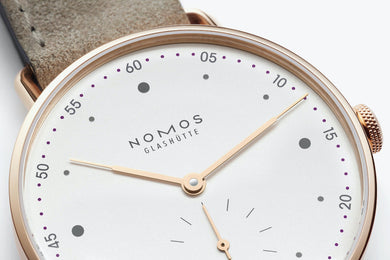 Nomos Glashutte Metro Rose Gold 33 Sapphire Crystal Watch