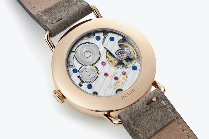 Nomos Glashutte Metro Rose Gold 33 Sapphire Crystal Watch
