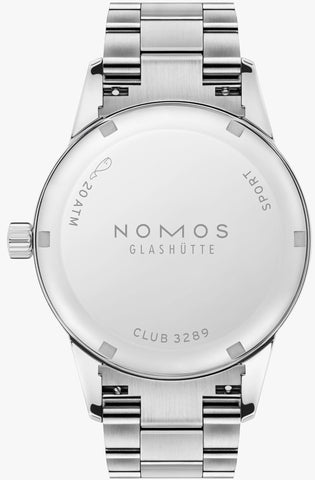 Nomos Glashutte Club Sport Neomatik Petrol Steel Back Watch