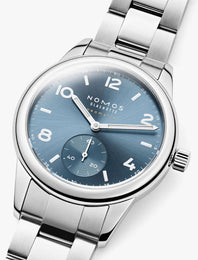 Nomos Glashutte Club Sport Neomatik Polar Blue Steel Back Watch