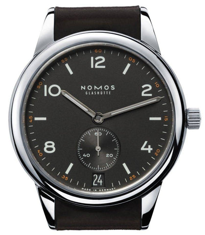 Nomos Glashutte Watch Club Automatic Datum Dunkel Glasboden 774