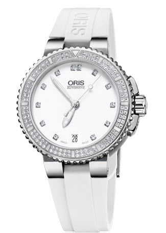 Oris Watch Aquis Date Diamonds Rubber 01 733 7652 4991-07 4 18 31