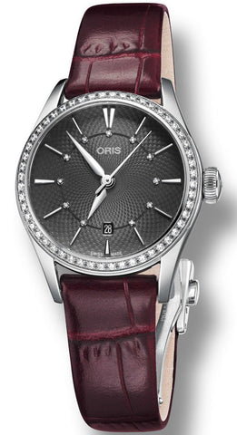 Oris Watch Artelier Lady Date Leather 01 561 7722 4953-LS Bordeaux