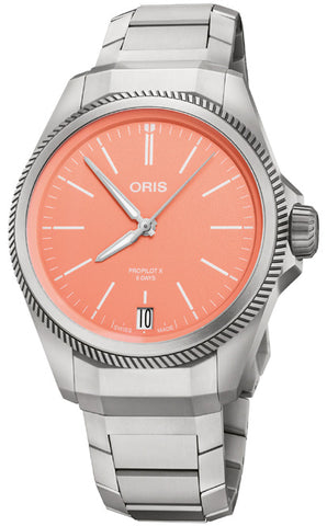 Oris Watch ProPilot X Calibre 400 Salmon 01 400 7778 7158-7 20 01 TLC