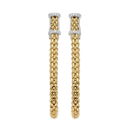 Fope Flexit Essentials 18ct Yellow Gold Diamond Medium Mesh Chain Earrings OR04/BBR