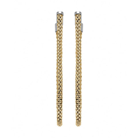 Fope Flexit Essentials 18ct Yellow Gold Long Mesh Chain Earrings OR05
