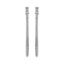 Fope Flexit Essentials 18ct White Gold Diamond Long Mesh Chain Earrings OR05/BBR