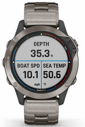 Garmin Watch Quatix 6 Sapphire Titanium Grey Titanium Band Smartwatch