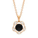 Picchiotti 18ct Rose Gold 0.54ct Diamond Whitby Jet Flower Pendant PCH-333