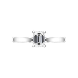 Platinum 0.36ct Diamond Emerald Cut Solitaire Ring. FEU-799_3